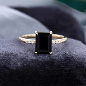Cubic Zirconia Ring Four-Claw Set Minimalist Square Princess 1pc Suitable for Engagement Wedding Gift