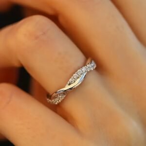 [Evening Decor] Elegant Promise Ring with Sparkling Zirconia | Engagement/Wedding Ring • Double-Sided Luxury Women's Jewelry