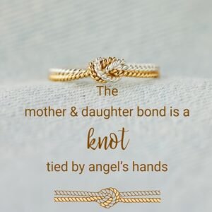 [Rope Knot Ring] Simple and stylish rope knot design two-tone ring for women, engagement party wedding gift, anniversary or Mother's Day present for your loved one