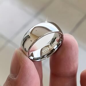 1pc 6Mm Shiny Titanium Steel Ring for Men And Women, Couple Easy Classic Jewelry, The Most Affordable And Best Gift for Relatives And Friends