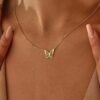 A Minimalist Hollow Butterfly Pendant a Stylish Necklace for Women Featuring a Unique Short Clavicle Chain That Embodies Light Luxury Making It a Perfect Gift