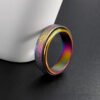 Fashionable Minimalist French-Style Rotatable Frosted Multicolor Relax Ring for Men and Women, Party Ring