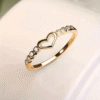 [Heart-Shaped Ring] 1pc Fashion Heart-Shaped Easy Hollow -Plated Rose Golden Teenager'S Ring, Suitable for Daily And Special Occasions, Couple Ring, Valentine'S Day Gift, for Teenager, For Teenager - Golden, 10