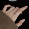Double Ring Women'S Easy Temperament Hollow Lines Ins Wind Opening Adjustable Finger Ring Daily Versatile Fashion