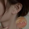 Minimalist C-Shaped Copper Inlaid Zirconia Earrings | Fashion Versatile Birthday Party Jewelry Additions