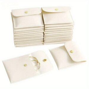 20pcs Faux Leather Jewelry Pouches with Snap Closure Jewelry Storage Bag White Silvery Pink Black - Luxurious Gift Bags for Earrings, Necklaces, Bracelets, And Rings - Perfect for Storage & Pieceaging