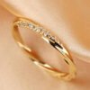 Classic Simple Inlay Synthetic Zirconia Thin Rings for Women Daily Casual Party Rings Fashion Engagement Proposal Rings Jewelry