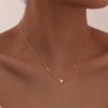 1pc Women'S Stainless Steel Necklace, Bohemian Style 18K Golden Plated Stainless Steel Heart Pendant Collarbone Chain(Women'S Style), Elegant Everyday Wear Necklace, Fashion Jewelry, Gift