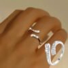1pc Fashion Exquisite Elegant 925 Silver Plated Rings with an Open Design, Making Them the Best Choice for Gifts During Ramadan, Easter, New Year, Valentine' s Day, and Birthdays