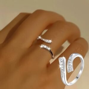 1pc Fashion Exquisite Elegant 925 Silver Plated Rings with an Open Design, Making Them the Best Choice for Gifts During Ramadan, Easter, New Year, Valentine' s Day, and Birthdays