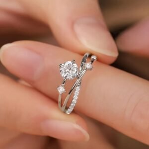 1pc Luxurious Fashionable Exquisite Open Adjustable Cosmic Starry Sky Ring, Women's Boutique Jewelry, Fashionable Luxurious Engagement Wedding Gift, Geometric Ring for Girls