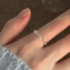DNA Helix Ring Women'S Fashion Temperament Niche Design Sense Individual Open Adjustable Index Finger Ring Trendy