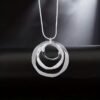 Men's Simple Fashion Irregular Three-Ring Necklace Personalized Pendant Jewelry Gift For Boys Suitable Accessories For Men And Women Gifts For Boyfriends And Girlfriends Birthday/Party/Party/Festival Gifts