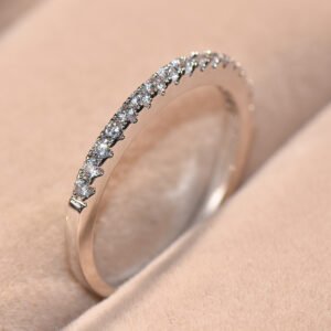 White Blue Purple Champagne Stone Synthetic Zirconia Eternity Ring KC Engagement Princess Love Ring Wedding Band Ring Valentine's Day Gift