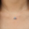 Women's Minimalist Synthetic Zirconia Pendant Necklace - Transparent Invisible Fishing Line Chain, Delicate Everyday Jewelry Gift for Her, Year-Round Versatile Style, Charm Necklace, Versatile Accessory, Elegant Accessory