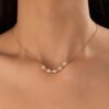 Wedding Fashion Trend Creative METAL Bead Pendant Versatile Minimalist Geometric Chain Necklace Collarbone Chain