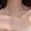 Natural Stone Bohemian Necklace Vintage-Inspired Square A Single Piece of Elegant And Opulent Design for Women Featuring an Perfect for Summer Wear Around The Collarbone