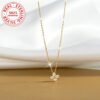 925 Pure Silvery Mini Four-Leaf Clover Flower Necklace for Women, High-End Fashion, Daily Versatile, Simple Clavicle Chain, Silvery Weight About 1.3g