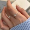 Eight-Pointed Star Open Adjustable Ring for Women, Fashionable and Simple Star Design, Versatile for Daily Wear, Trendy Gift