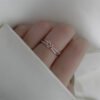 1pc Light Luxury Copper Rose Golden Knotted Cross-woven Full Open Ring for Women, Suitable for Daily Wear, Parties, and Gatherings